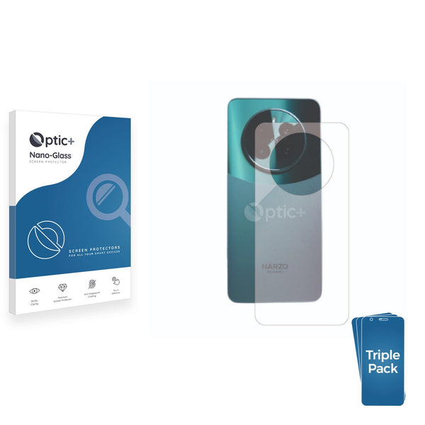 3pk Optic+ Nano Glass Rear Protectors for realme Narzo  70 Pro (Back)