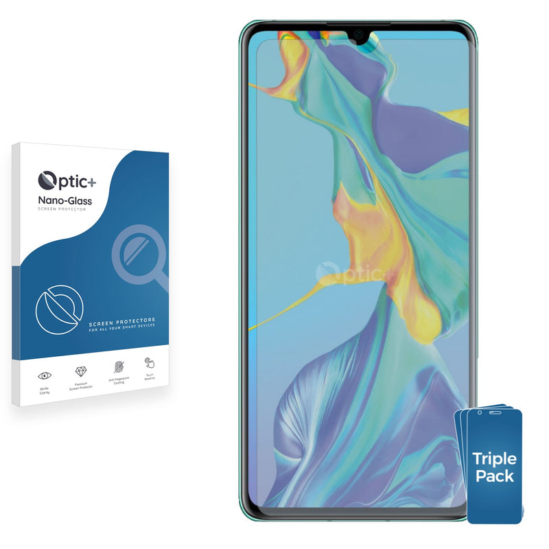 3pk Optic+ Nano Glass Screen Protectors for Huawei P30