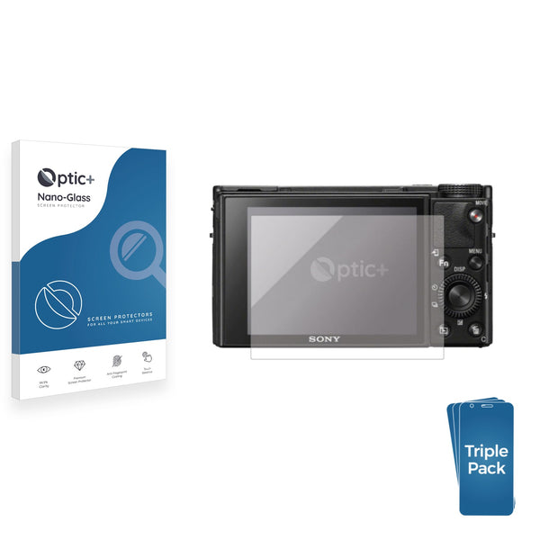 3pk Optic+ Nano Glass Screen Protectors for Sony Cyber-Shot DSC-RX100 V