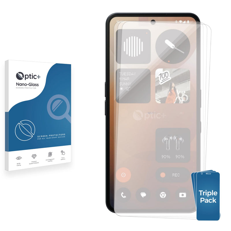 3-pack of Nano Glass screen protectors for Nothing Phone (3a)