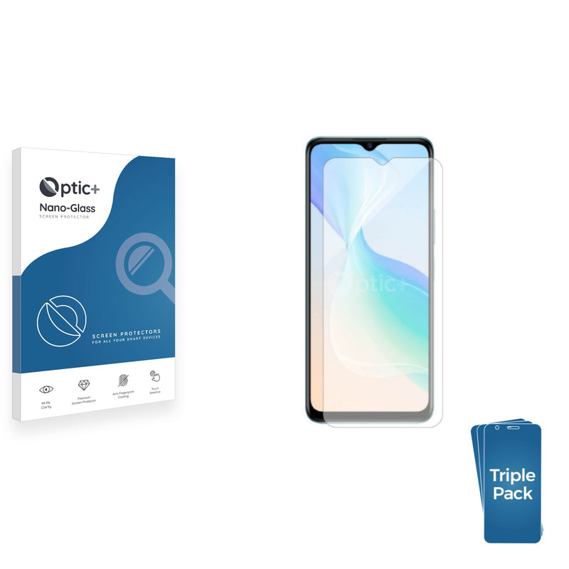 3pk Optic+ Nano Glass Screen Protectors for Vivo Y100i