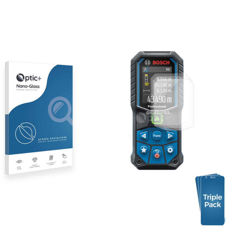 3-pack of Nano Glass screen protectors for Bosch GLM 50-23