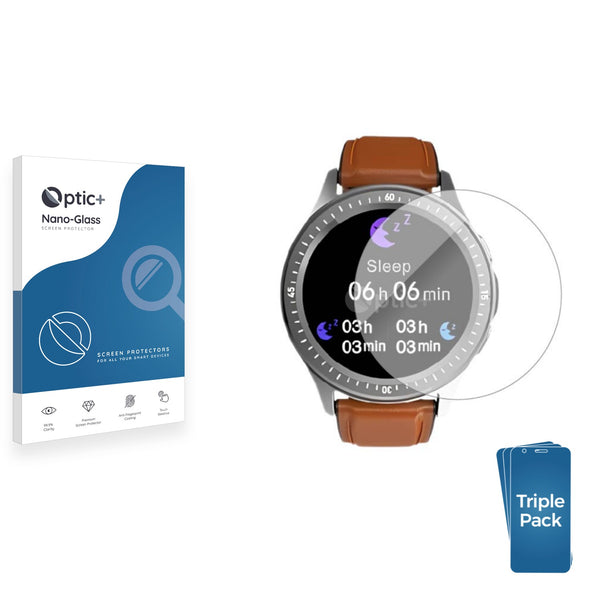 3pk Optic+ Nano Glass Screen Protectors for Loyaa Smartwatch 1.28"