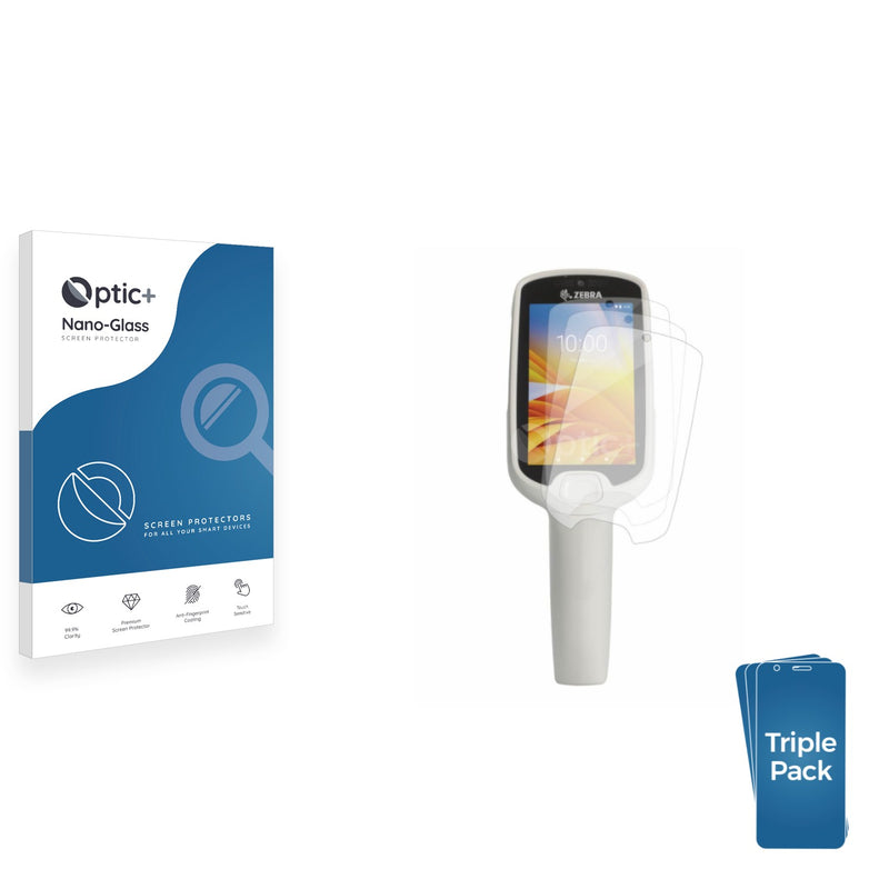 3-pack of Nano Glass screen protectors for Zebra PS20 Plus