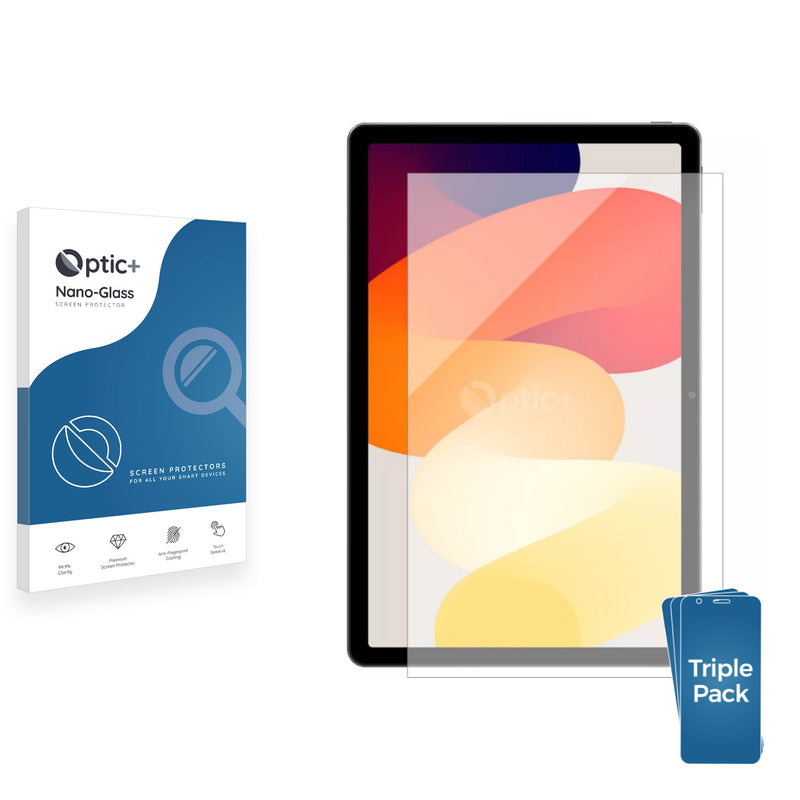 3pk Optic+ Nano Glass Screen Protectors for Xiaomi Redmi Pad SE