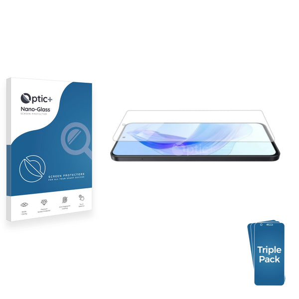 3pk Optic+ Nano Glass Screen Protectors for Honor 90 Lite