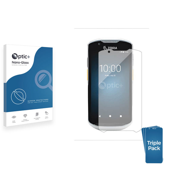 3pk Optic+ Nano Glass Screen Protectors for Zebra TC58