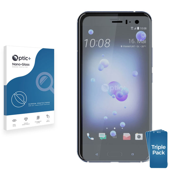 3pk Optic+ Nano Glass Screen Protectors for HTC U11