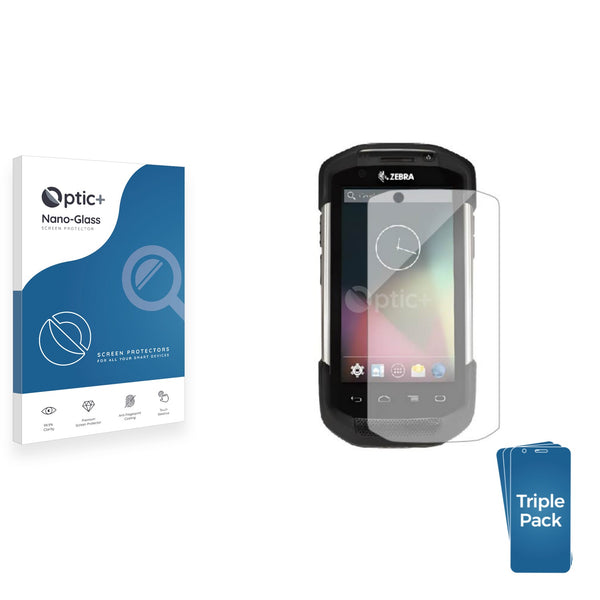 3pk Optic+ Nano Glass Screen Protectors for Zebra TC72