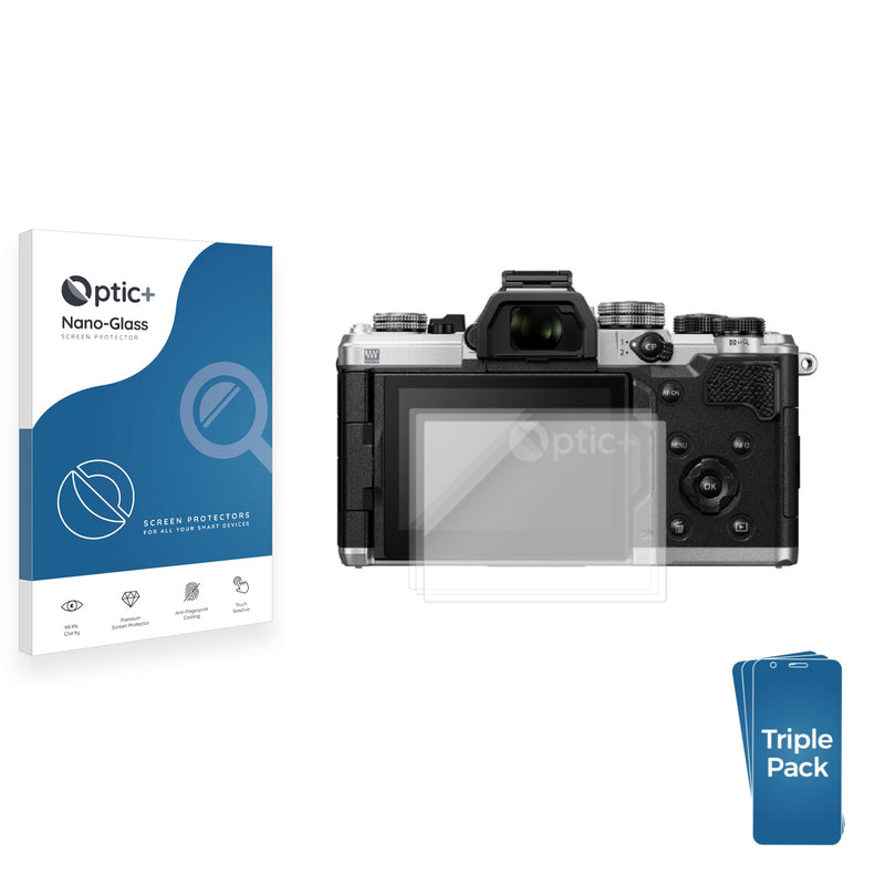 3-pack of Nano Glass screen protectors for OM System OM-3