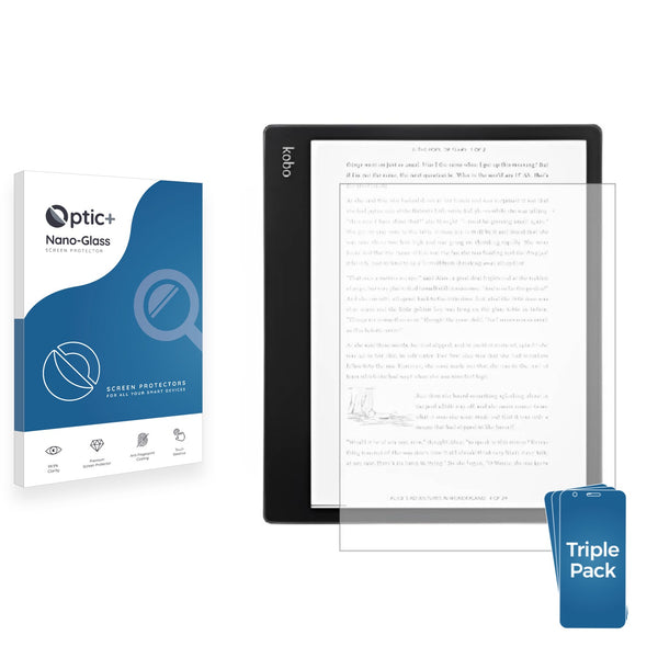 3pk Optic+ Nano Glass Screen Protectors for Kobo Elipsa