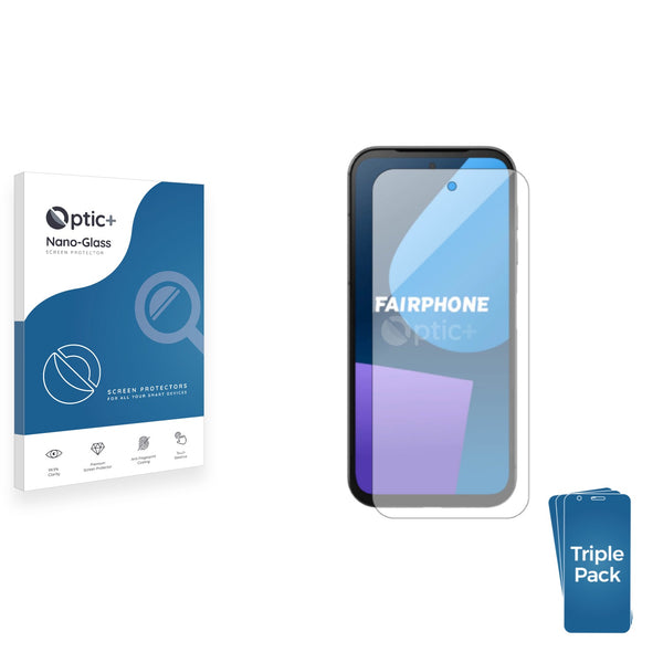 3pk Optic+ Nano Glass Screen Protectors for Fairphone 5