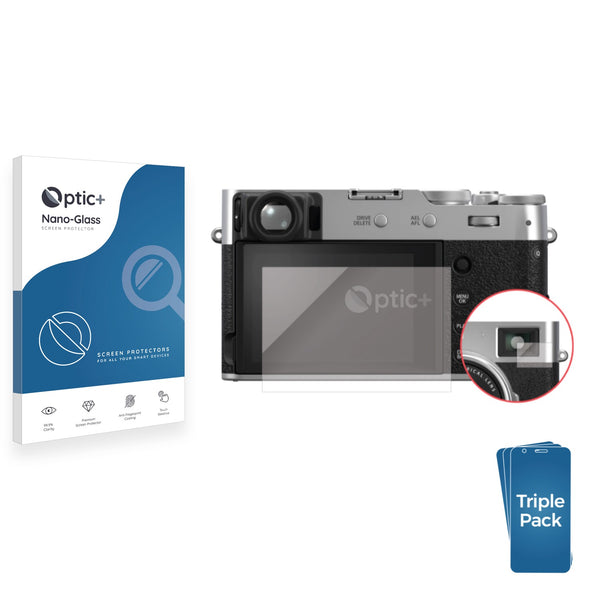 3pk Optic+ Nano Glass Screen Protectors for Fujifilm X100VI