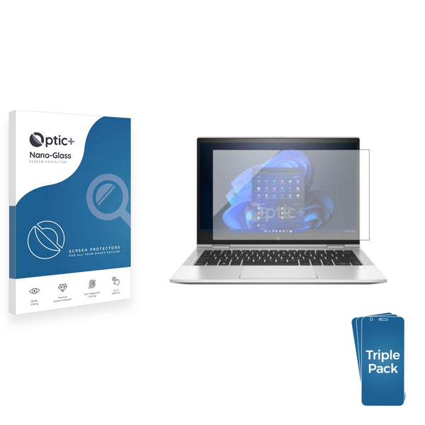 3pk Optic+ Nano Glass Screen Protectors for HP EliteBook x360 830 G8