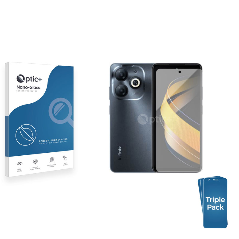 3pk Optic+ Nano Glass Screen Protectors for Infinix Smart 8 HD