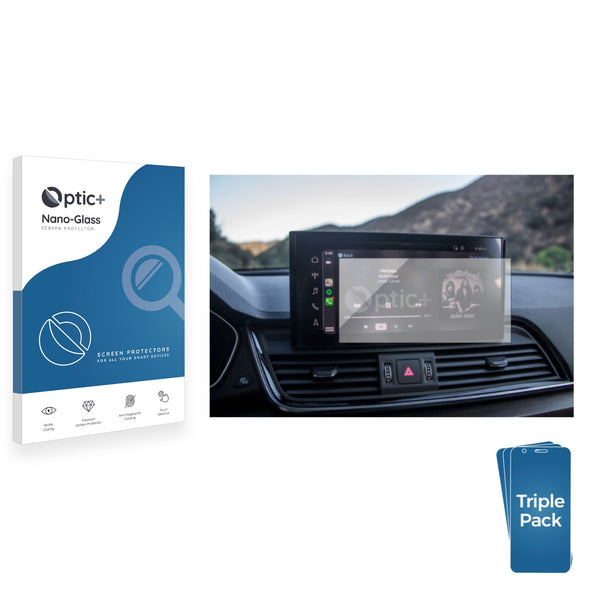 3pk Optic+ Nano Glass Screen Protectors for Audi Q5 2023 Infotainment System