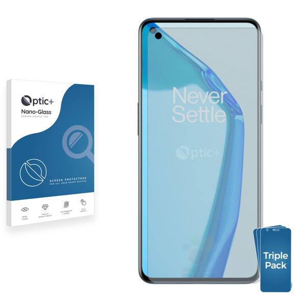 3pk Optic+ Nano Glass Screen Protectors for OnePlus 9