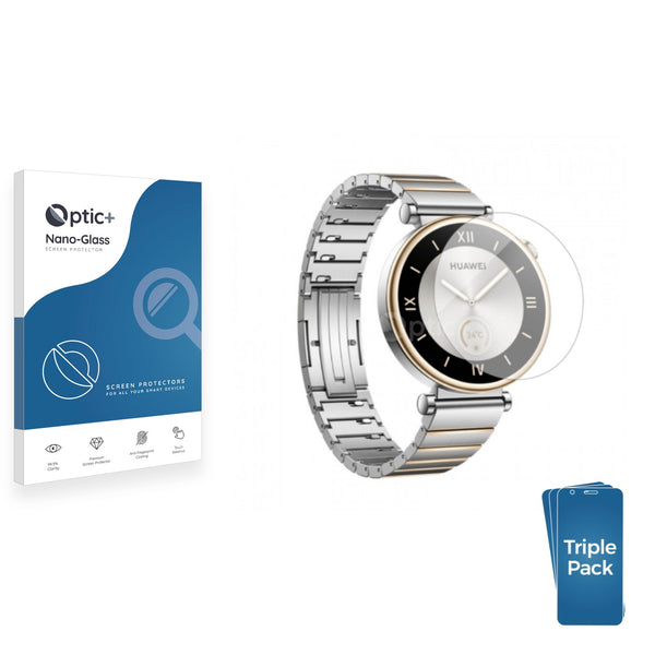 3pk Optic+ Nano Glass Screen Protectors for Huawei Watch GT 4 (41mm)
