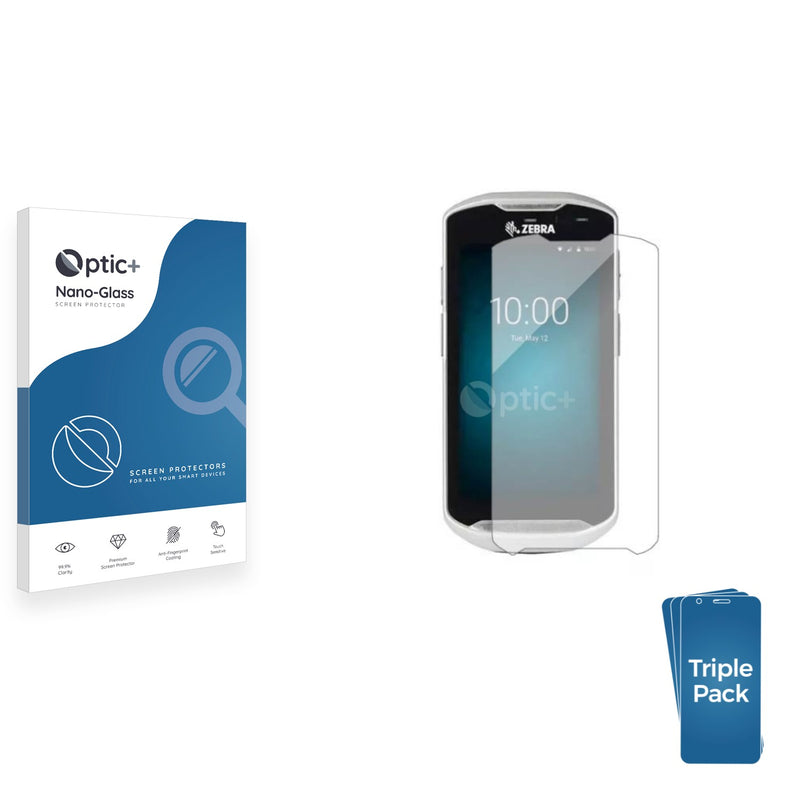 3pk Optic+ Nano Glass Screen Protectors for Zebra TC51