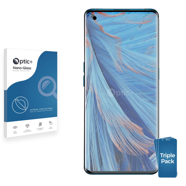 3pk Optic+ Nano Glass Screen Protectors for Oppo Find X2