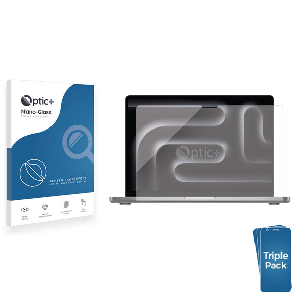 3pk Optic+ Nano Glass Screen Protectors for Apple MacBook Pro 14" M3 2023