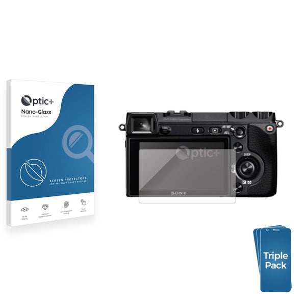 3pk Optic+ Nano Glass Screen Protectors for Sony Alpha NEX-7