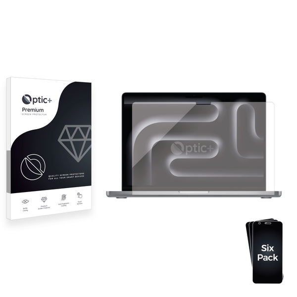 6pk Optic+ Premium Film Screen Protectors for Apple MacBook Pro 14" M3 2023
