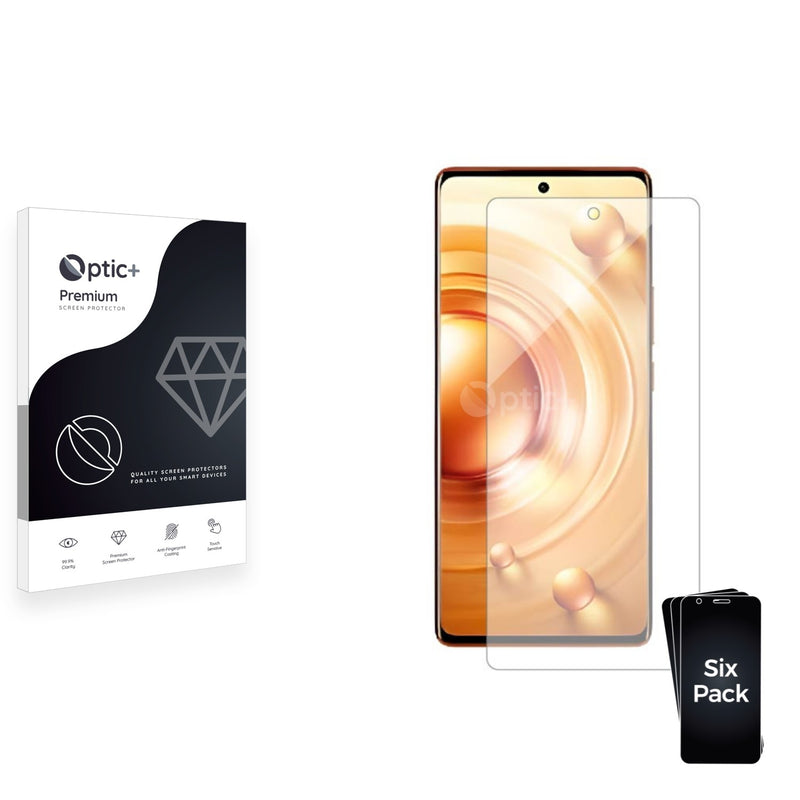 6pk Optic+ Premium Film Screen Protectors for Vivo X80 Pro