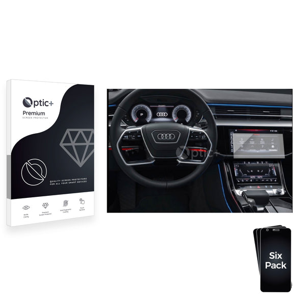 6pk Optic+ Premium Film Screen Protectors for Audi A8 4N ab 2018 Virtual Cockpit