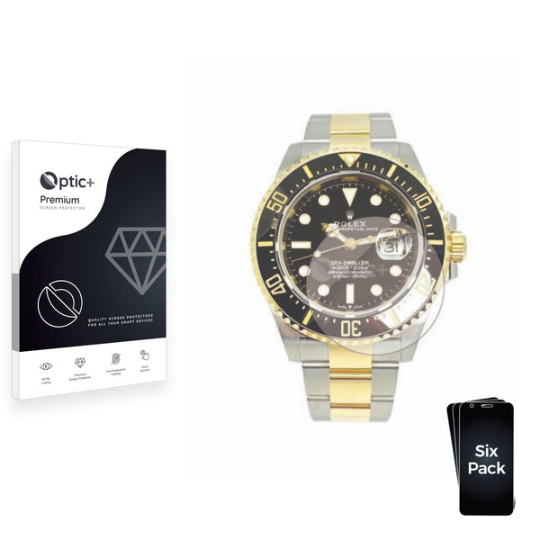 6pk Optic+ Premium Film Screen Protectors for Rolex Sea-Dweller 43mm (Date)