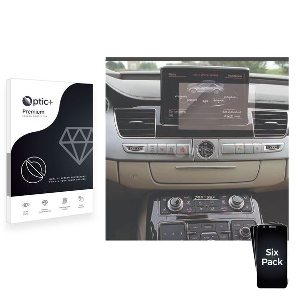 6pk Optic+ Premium Film Screen Protectors for Audi A8 D5 5.7" Infotainment System