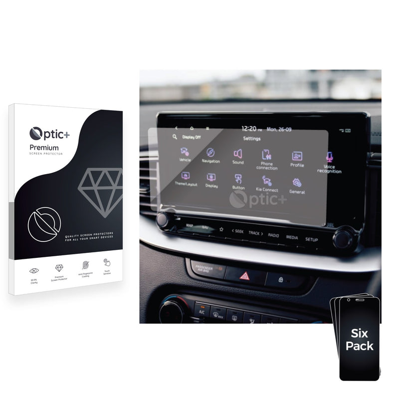 6pk Optic+ Premium Film Screen Protectors for Kia Xceed 2023 Infotainment System