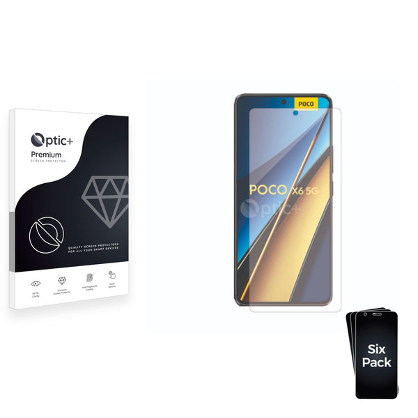 6pk Optic+ Premium Film Screen Protectors for Xiaomi Poco X6