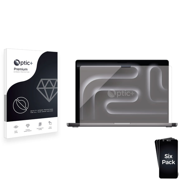 6pk Optic+ Premium Film Screen Protectors for Apple MacBook Pro 16" M3 2023