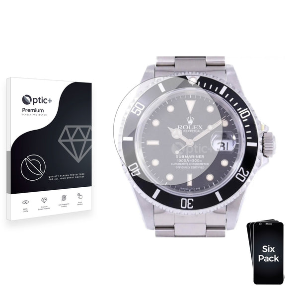 6pk Optic+ Premium Film Screen Protectors for Rolex Submariner 16610 (Date)