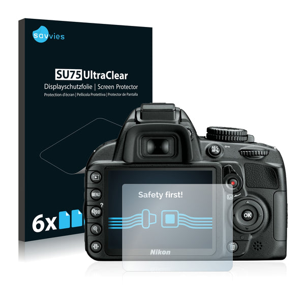 6x Savvies SU75 Screen Protector for Nikon D3100