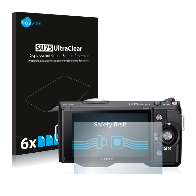 6x Savvies SU75 Screen Protector for Sony Alpha NEX-5N