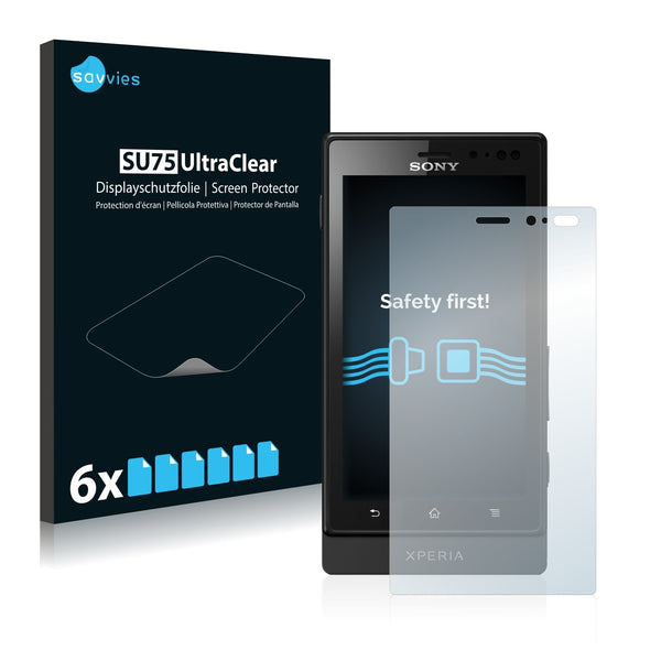 6x Savvies SU75 Screen Protector for Sony Xperia Sola MT27i