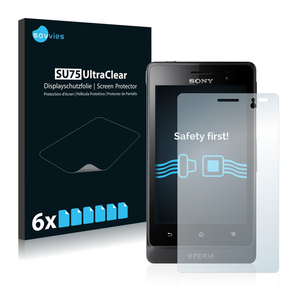 6x Savvies SU75 Screen Protector for Sony Xperia Go ST27i