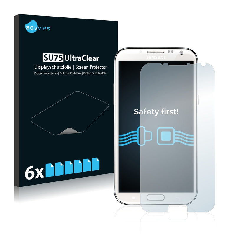 6x Savvies SU75 Screen Protector for Samsung Galaxy Note 2 II N7105