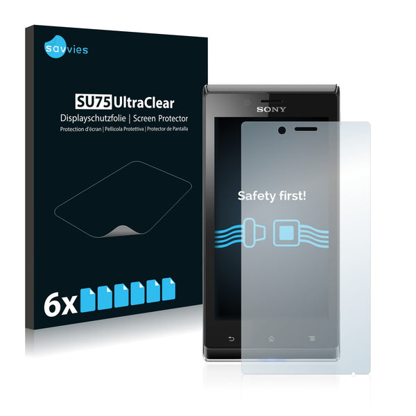 6x Savvies SU75 Screen Protector for Sony Xperia J ST26i