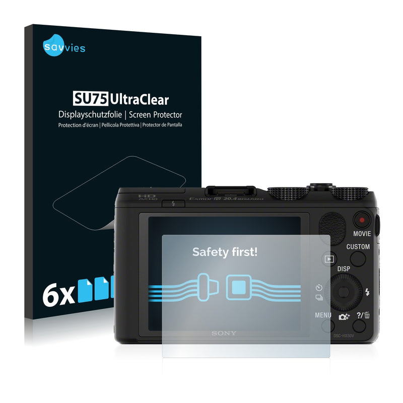 6x Savvies SU75 Screen Protector for Sony Cyber-Shot DSC-HX50V