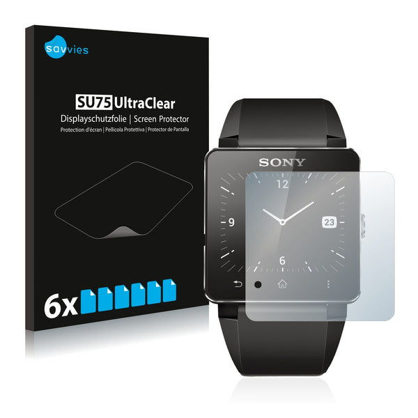 6x Savvies SU75 Screen Protector for Sony Smartwatch 2
