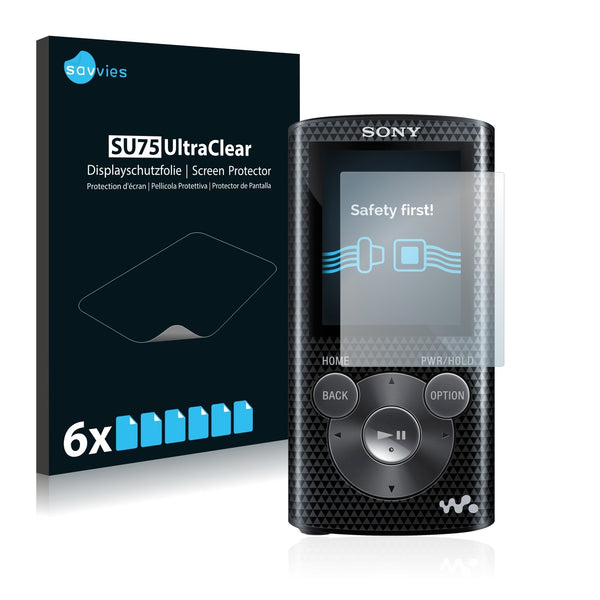 6x Savvies SU75 Screen Protector for Sony Walkman NWZ-E384