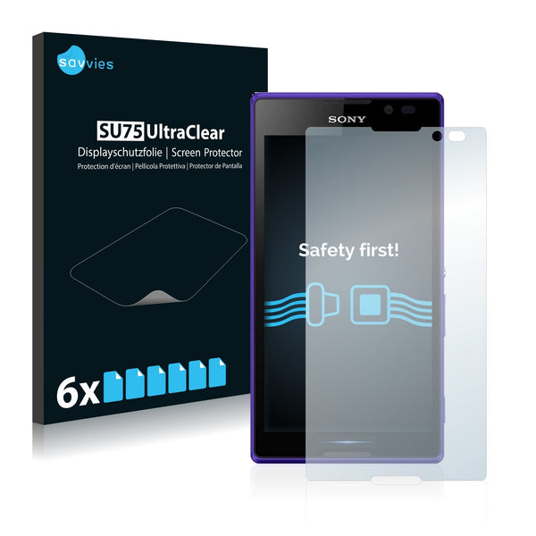 6x Savvies SU75 Screen Protector for Sony Xperia C C2305