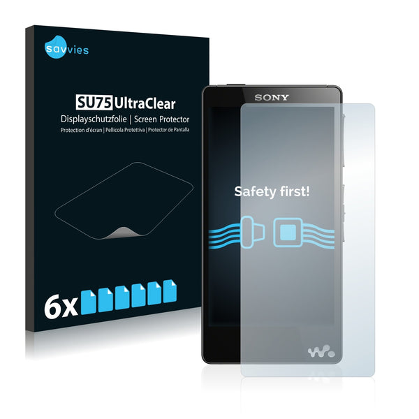 6x Savvies SU75 Screen Protector for Sony Walkman NWZ-F886