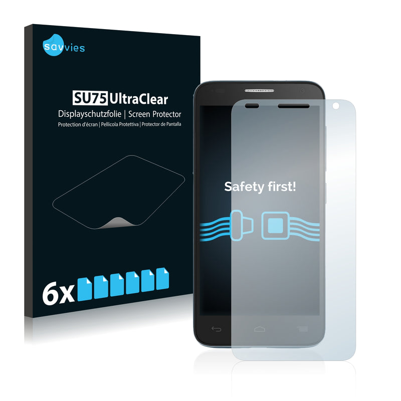6x Savvies SU75 Screen Protector for Alcatel One Touch OT-6036Y Idol 2 Mini S