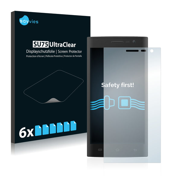 6x Savvies SU75 Screen Protector for Mediacom PhonePad Duo X550U