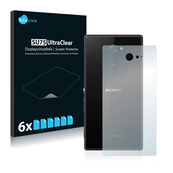 6x Savvies SU75 Screen Protector for Sony Xperia M2 Dual (Back)