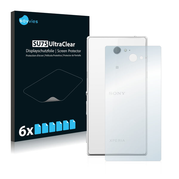 6x Savvies SU75 Screen Protector for Sony Xperia M2 D2303 (Back)